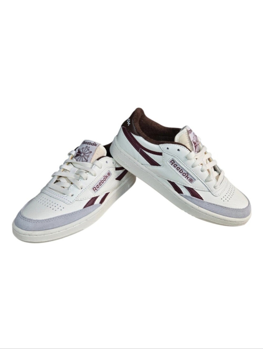 Reebok Club C Revenge Vintage Sneakers in Chalk White, Burgandy, Size 5.5 Men's
